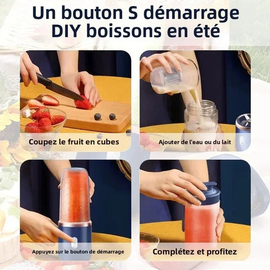 6 Blade 400ml Portable USB Blender Electric Travel Juicer Cup Mini Kitchen Tool for Smoothies Shakes